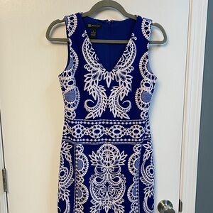 INC International Concepts Blue and White Midi Dress